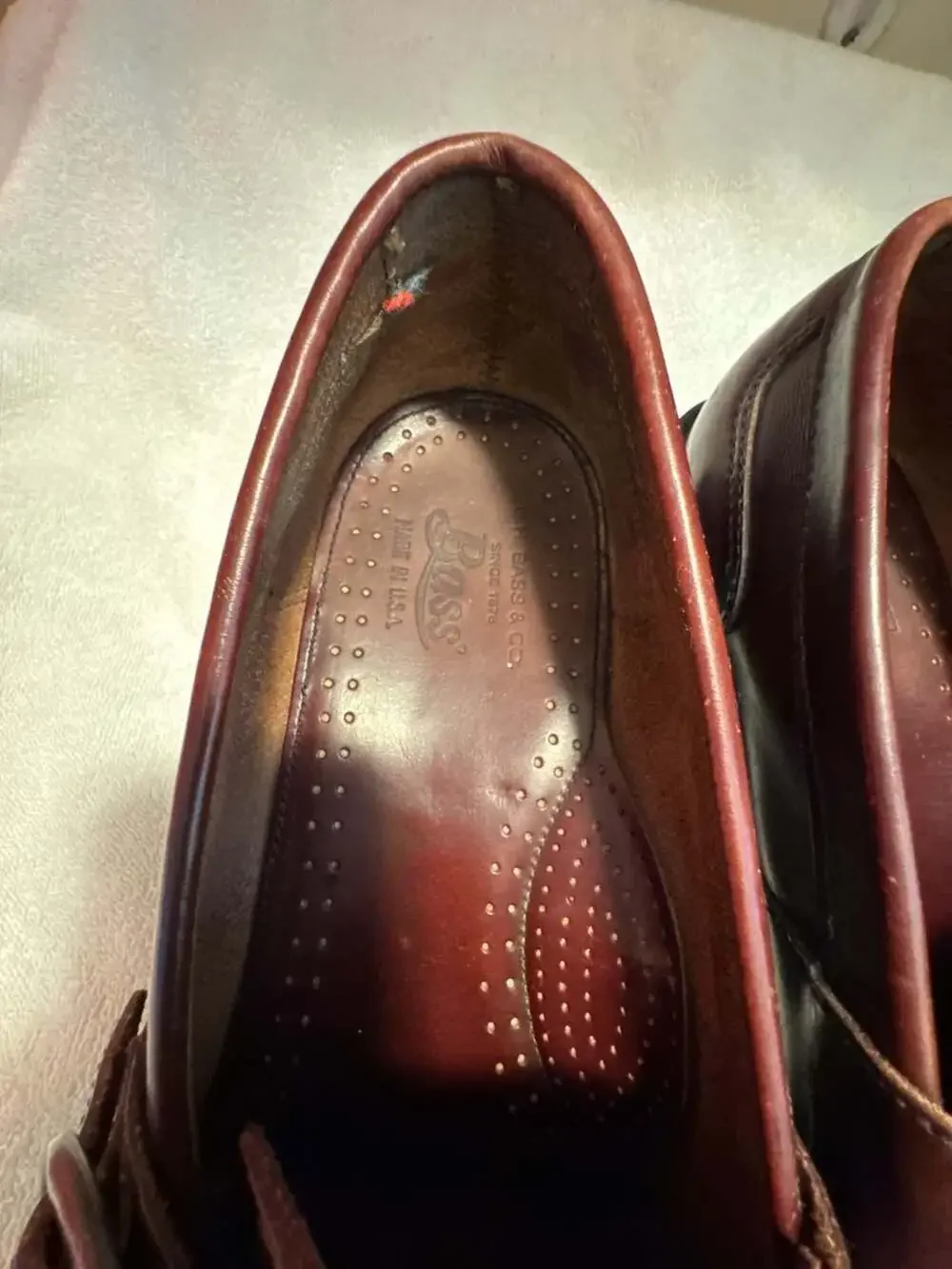 G.H. Bass & Co. Burgundy Leather Kiltie Monk Strap Loafers Made in USA